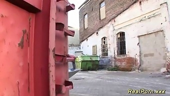 German Teen Gives A Deepthroat To A Well-Endowed Partner Outdoors