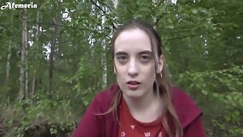 Teen Girlfriend Gives Deepthroat Blowjob And Swallows Cum In The Woods