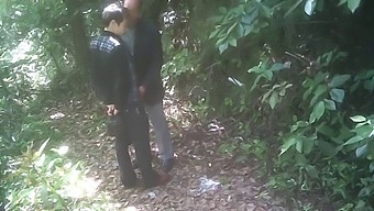 Gay Asian Men Engage In Outdoor Cruising In A Public Park