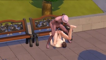 Gay Male Intimacy In A Park Setting Within Sims 4