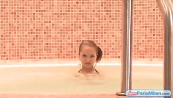 Paris Milan, A Young Beauty, Wearing A Bikini While Indulging In A Jacuzzi For Your Pleasure