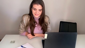 Step-Mom Seduces Step-Son In The Office And Gives Him A Handjob