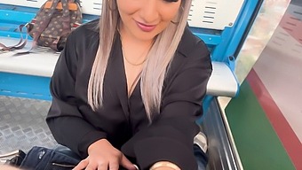 Teen Girl Gives A Blowjob And Rides Her Stepbrother'S Friend On The Cable Car In Hd