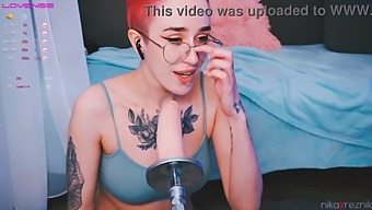 Adorable Androgynous Person Receives Oral Pleasure From A Sex Toy