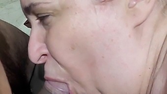 Chubby Mature Receives A Delivery And Indulges In Oral Pleasure From The Young Man