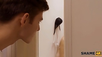 A Young Man Stalks A Middle-Aged Blonde To The Bathroom And Engages In Sexual Activity With Her