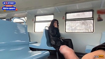 A Man Who Is A Stranger Helps Me To Reach An Orgasm On A Public Train And Then He Goes Around The Train Wagons With My Cum On His Face – A Cumwalk