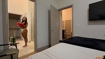 Step-Sis Sleeps Naked: Big Natural Tits And A Wet Pussy
